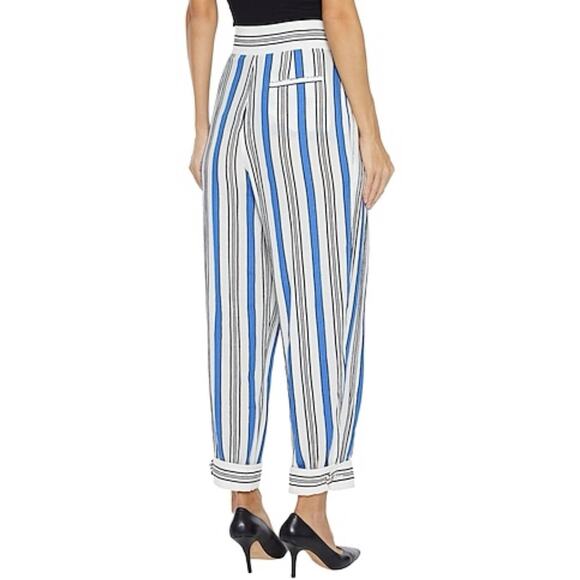 PHILOSOPHY DI LORENZO SERAFINI Crepe Trousers Striped IT42 US 6 - Picture 2 of 15